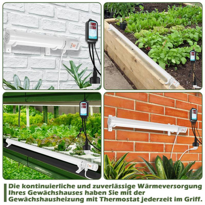Gewächshausheizung 55W Elektrische Stabheizung Weiß für Gewächshäuser Flexible Installation