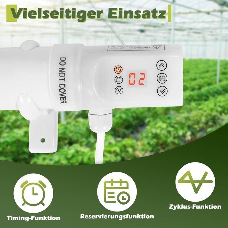 Gewächshausheizung 180W Elektrische Stabheizung Weiß für Gewächshäuser Flexible Installation