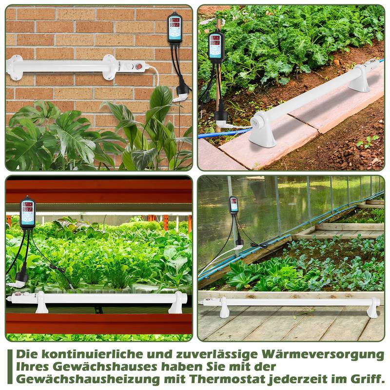 Gewächshausheizung 90W Elektrische Stabheizung Weiß für Gewächshäuser Flexible Installation