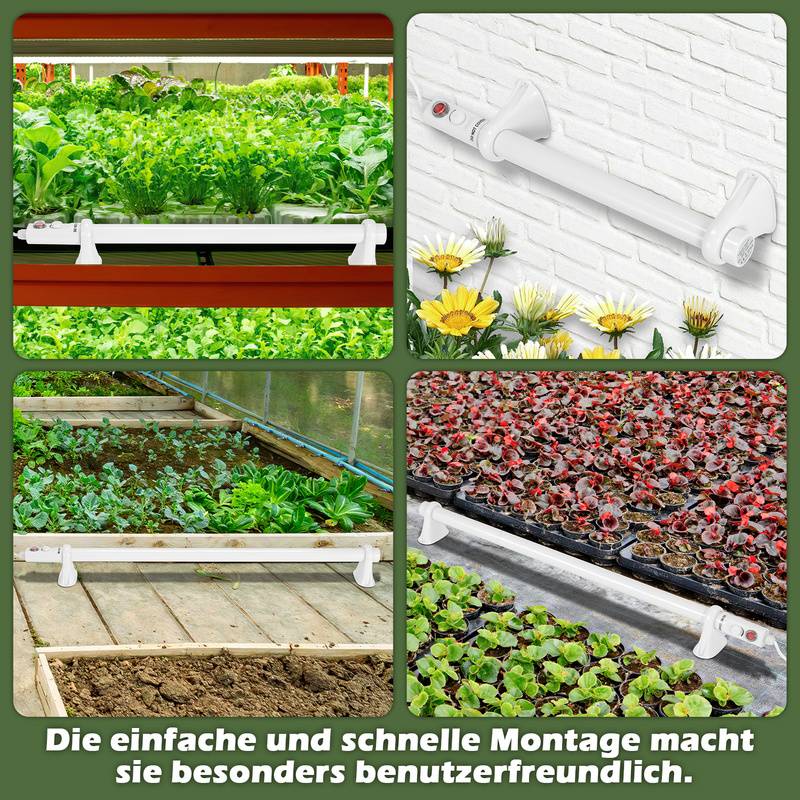 Gewächshausheizung 120W Elektrische Stabheizung Weiß für Gewächshäuser Flexible Installation