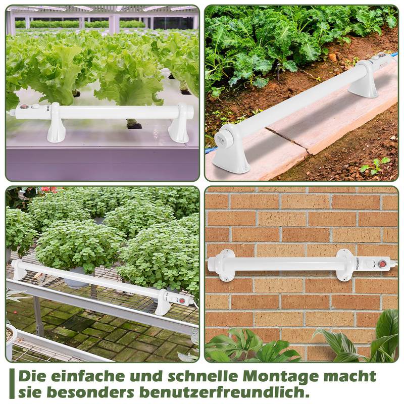 Gewächshausheizung 180W Elektrische Stabheizung Weiß für Gewächshäuser Flexible Installation