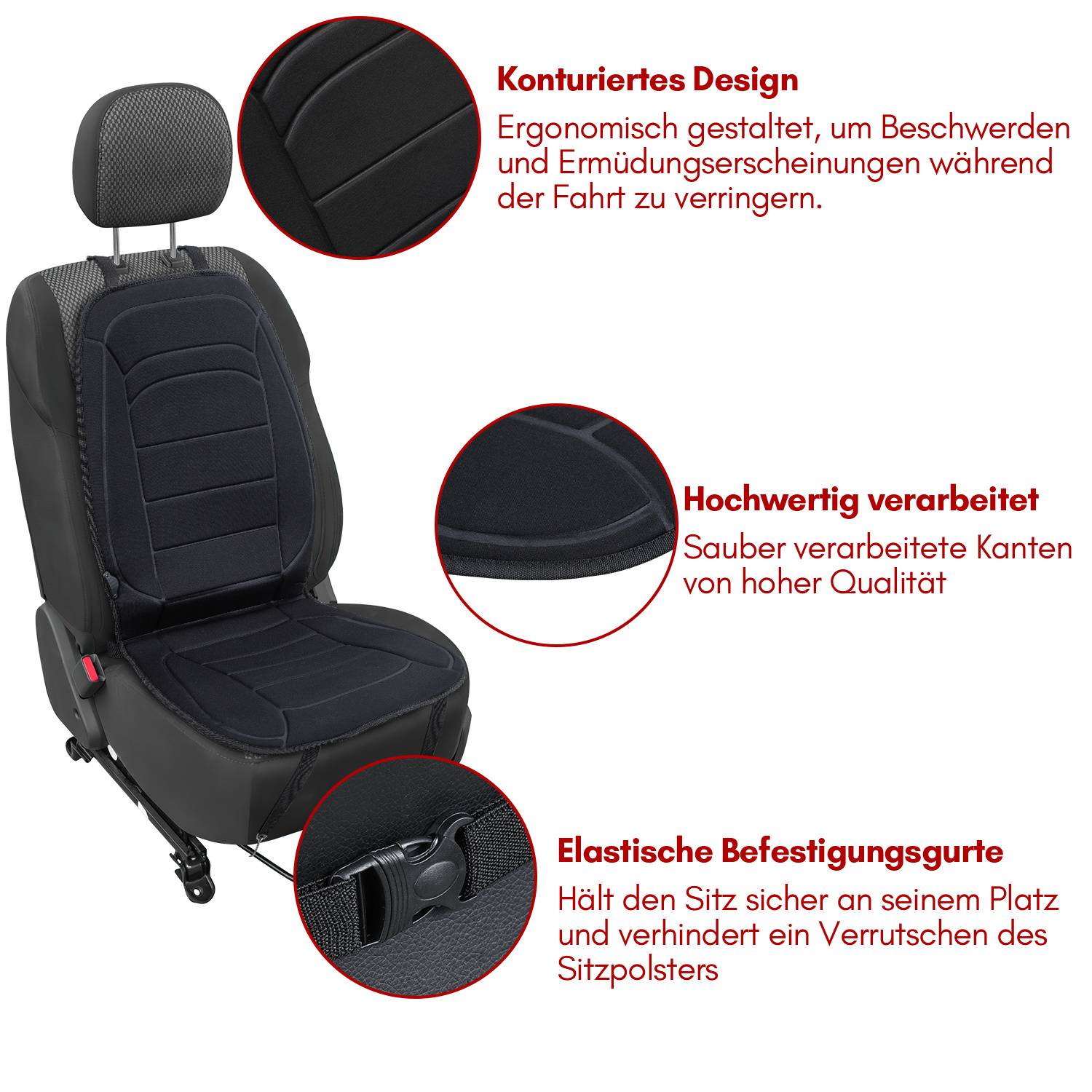 Auto Sitzheizung PKW Heizstufen 12V Nachrüstsatz Heizkissen getrennt Qualität