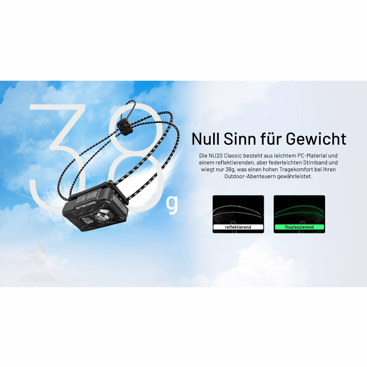 Nitecore NU20 Classic LED-Stirnlampe 360 Lumen - Grau/Schwarz