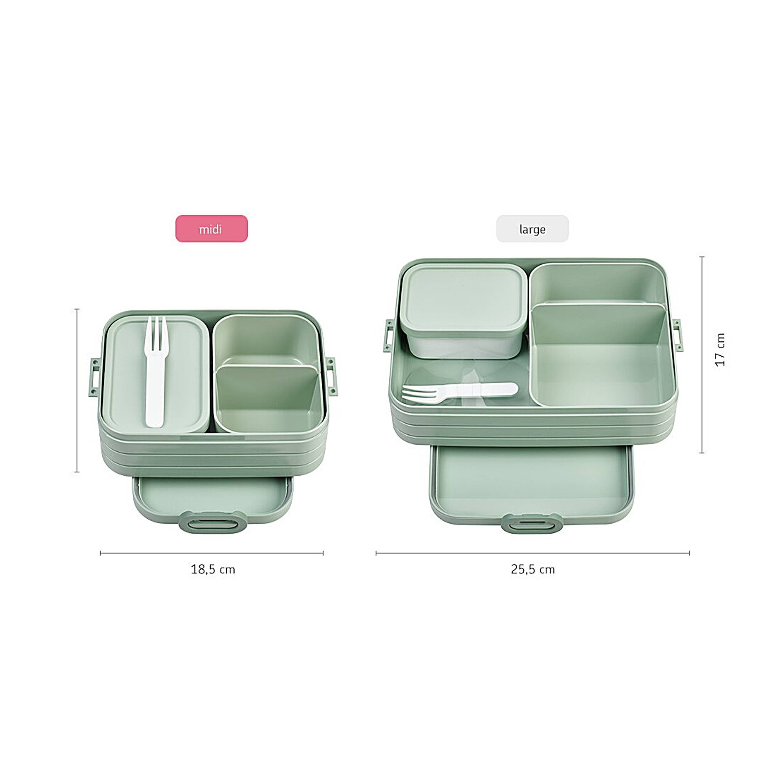 Mepal | Midi Brotdose | Lunchbox für 2 Sandwiches oder 4 Brotscheiben | Meal Prep Box | Brotdose für Erwachsene | Essenbox mit Unterteilung | Vivid