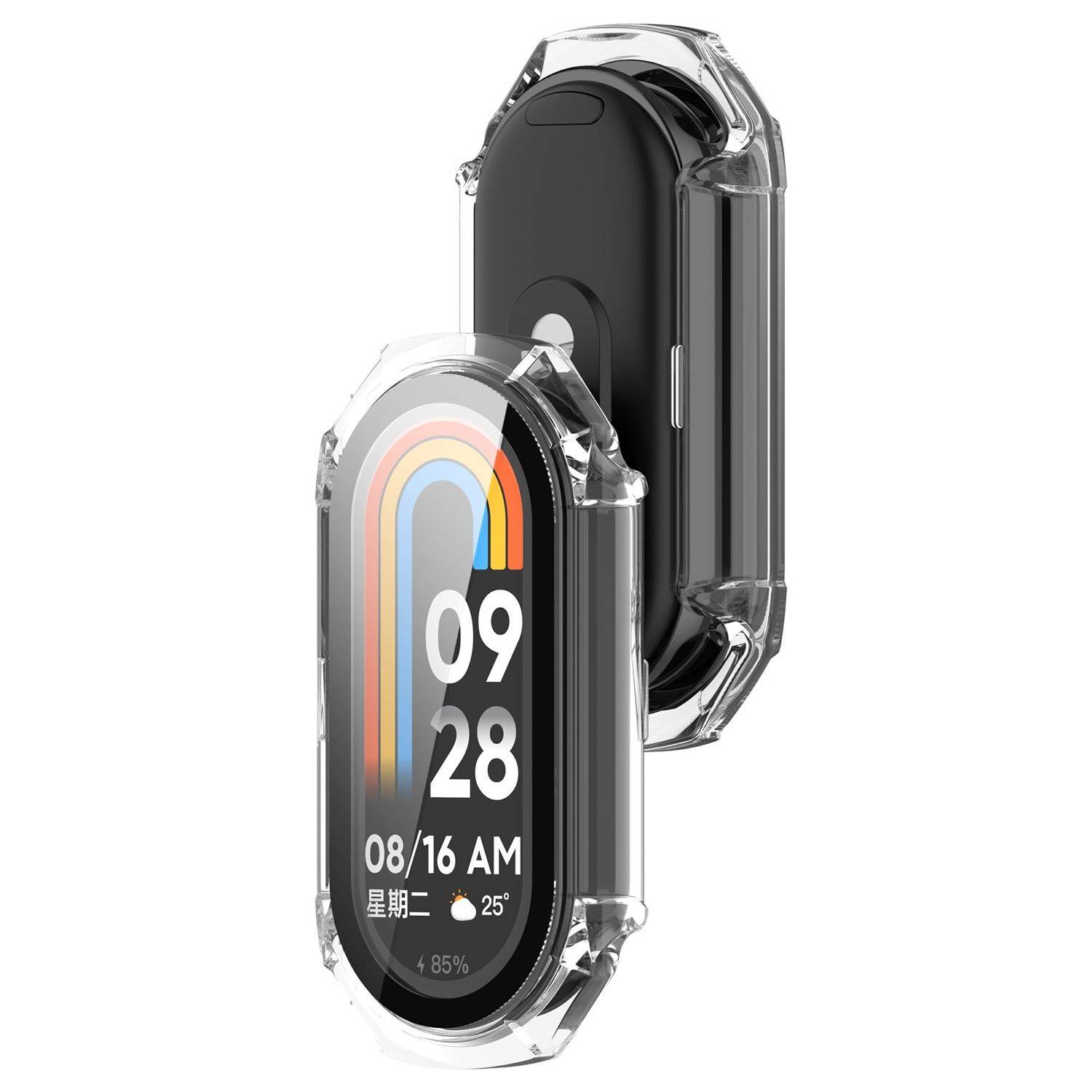 Für Xiaomi Smart Band 9 Kunststoff PC Hülle + Hart Glas Transparent