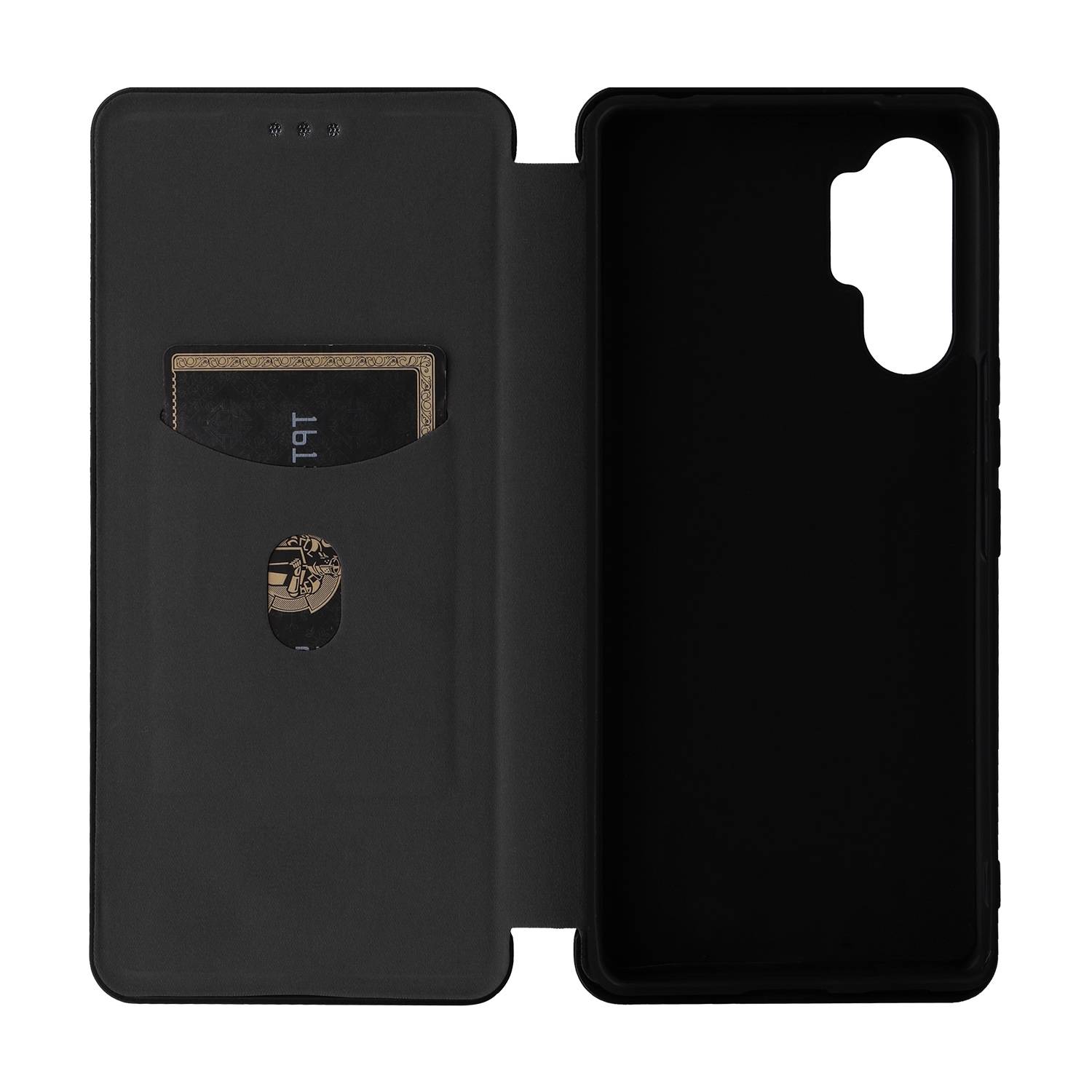 Für HTC U24 Pro Kunstleder Book Wallet Schutz Tasche Carbon Textur