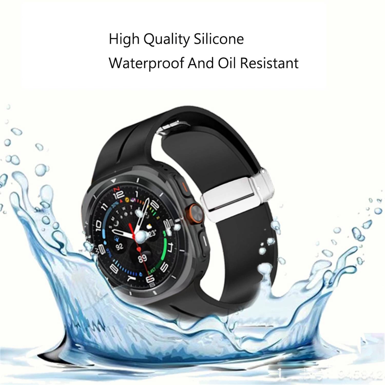 Für Samsung Galaxy Watch Ultra 47mm Silikon Magnetische Armband Orange