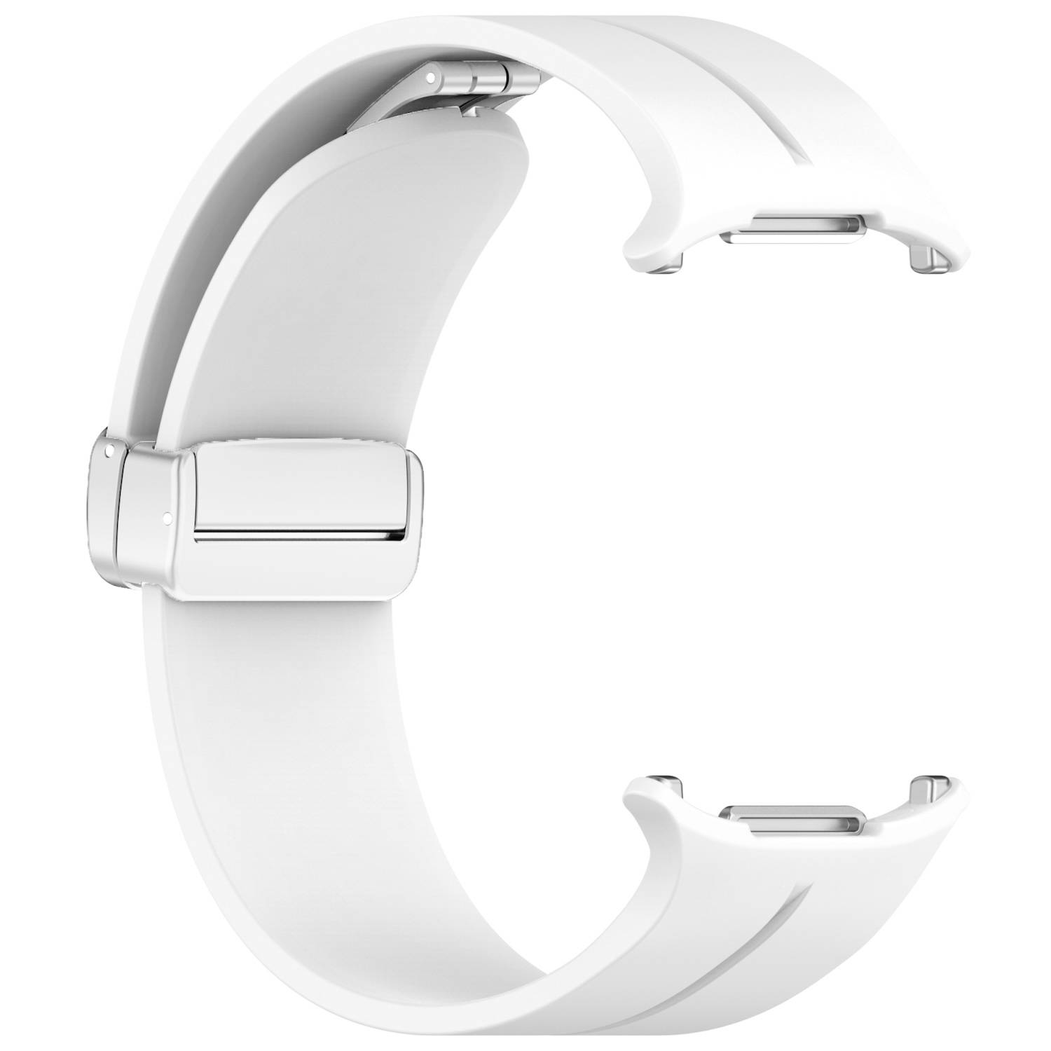 Für Samsung Galaxy Watch Ultra 47mm Silikon Magnetisches Armband Weiß