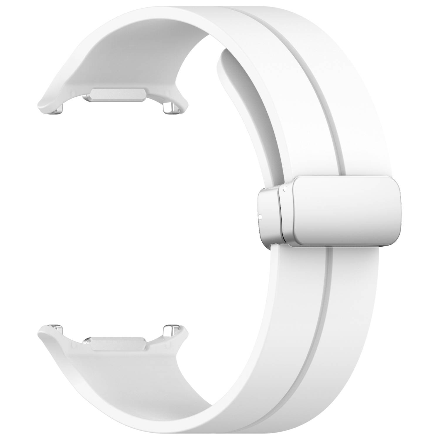 Für Samsung Galaxy Watch Ultra 47mm Silikon Magnetisches Armband Weiß