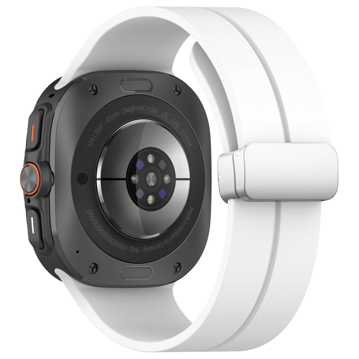 Für Samsung Galaxy Watch Ultra 47mm Silikon Magnetisches Armband Weiß