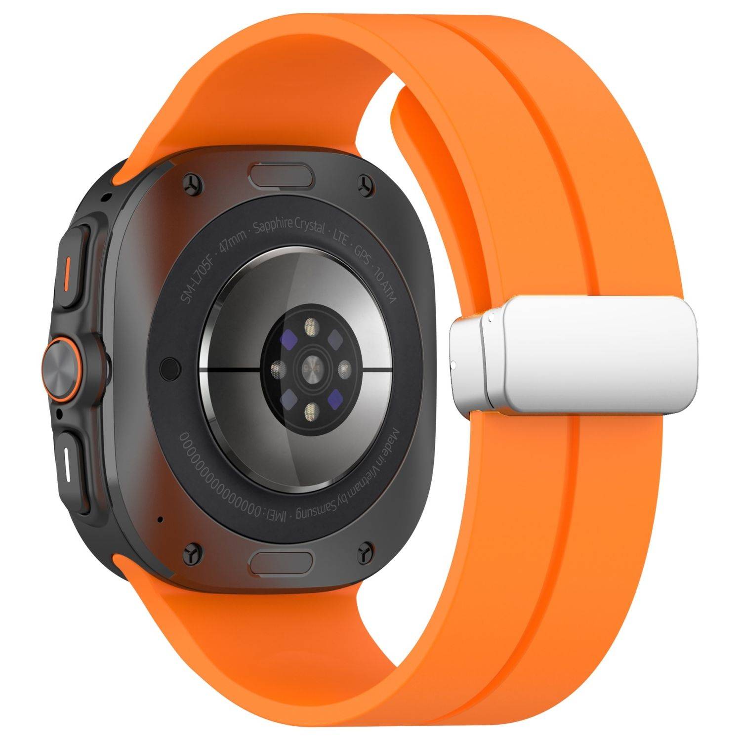 Für Samsung Galaxy Watch Ultra 47mm Silikon Magnetische Armband Orange