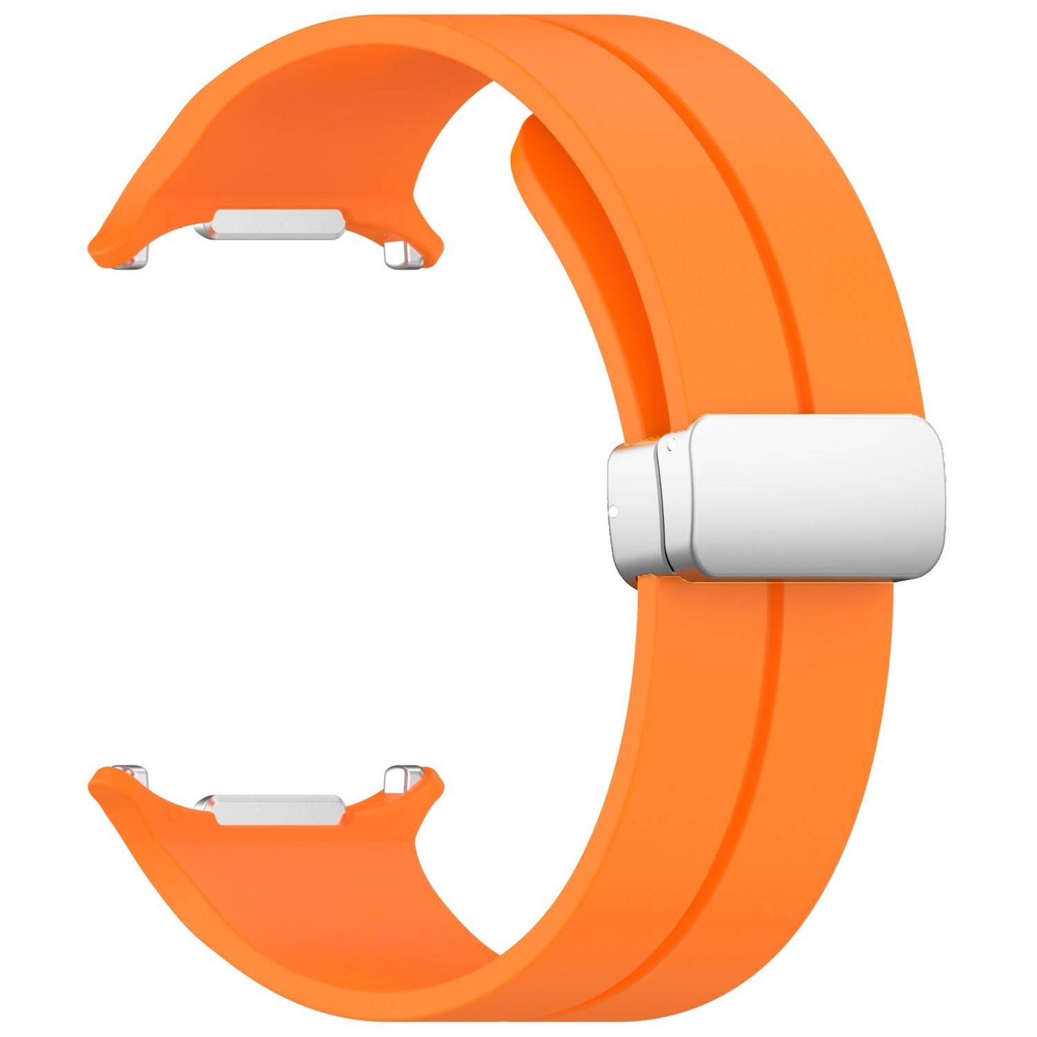 Für Samsung Galaxy Watch Ultra 47mm Silikon Magnetische Armband Orange