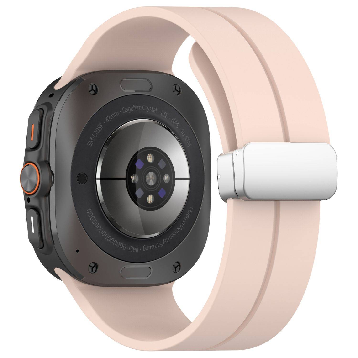 Für Samsung Galaxy Watch Ultra 47mm Silikon Magnetisches Armband Rosa