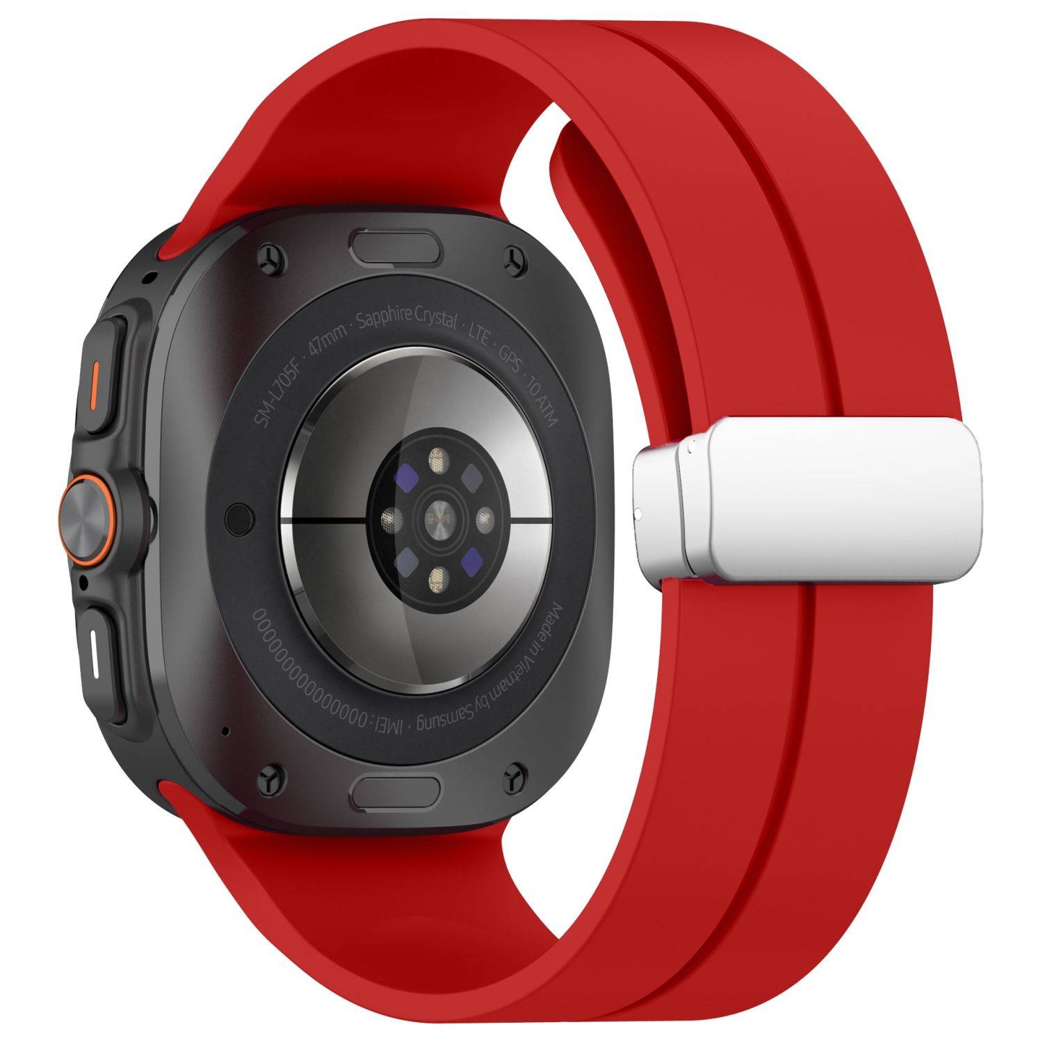 Für Samsung Galaxy Watch Ultra 47mm Silikon Magnetisches Armband Rot