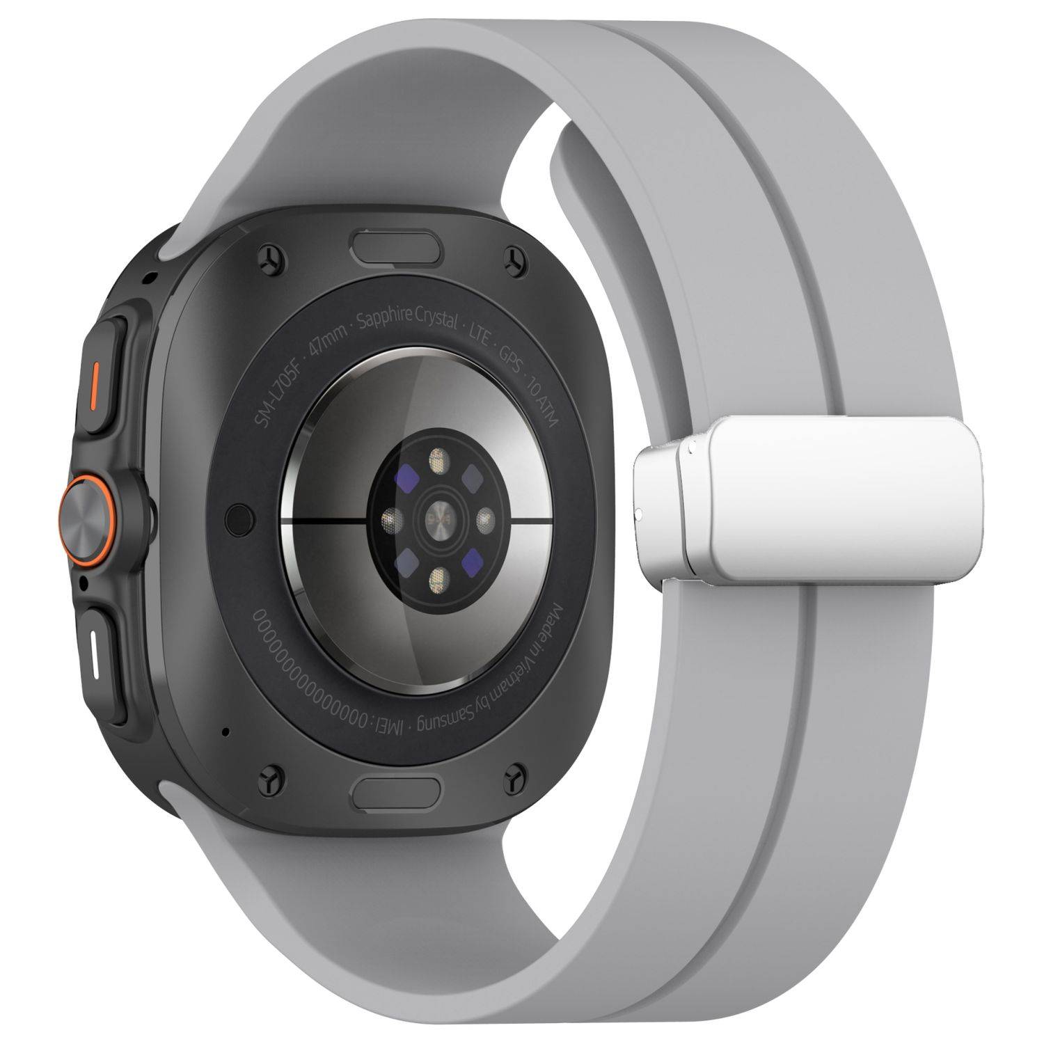 Für Samsung Galaxy Watch Ultra 47mm Silikon Magnetisches Armband Grau