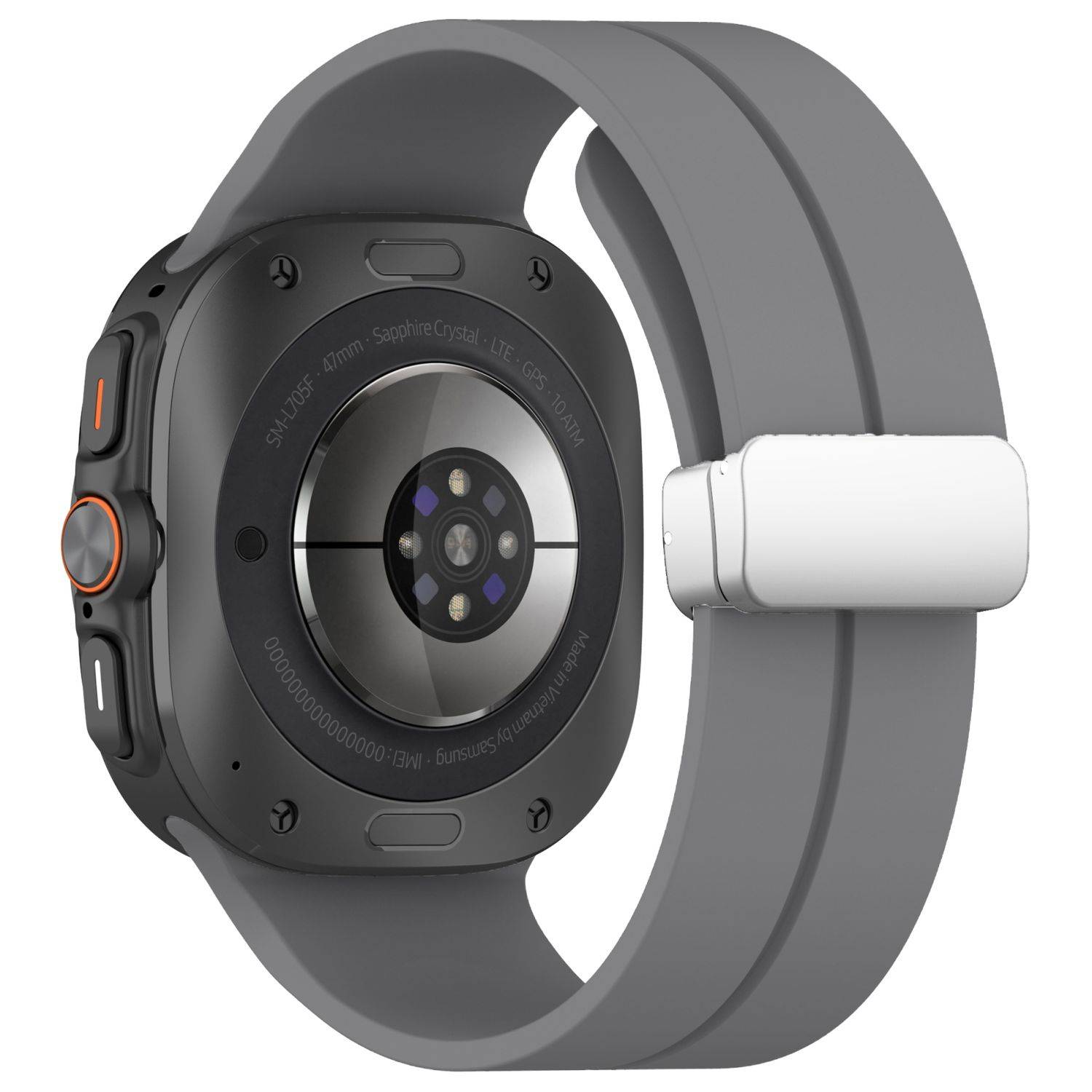 Für Samsung Galaxy Watch Ultra 47mm Silikon Magnetisches Band D- Grau