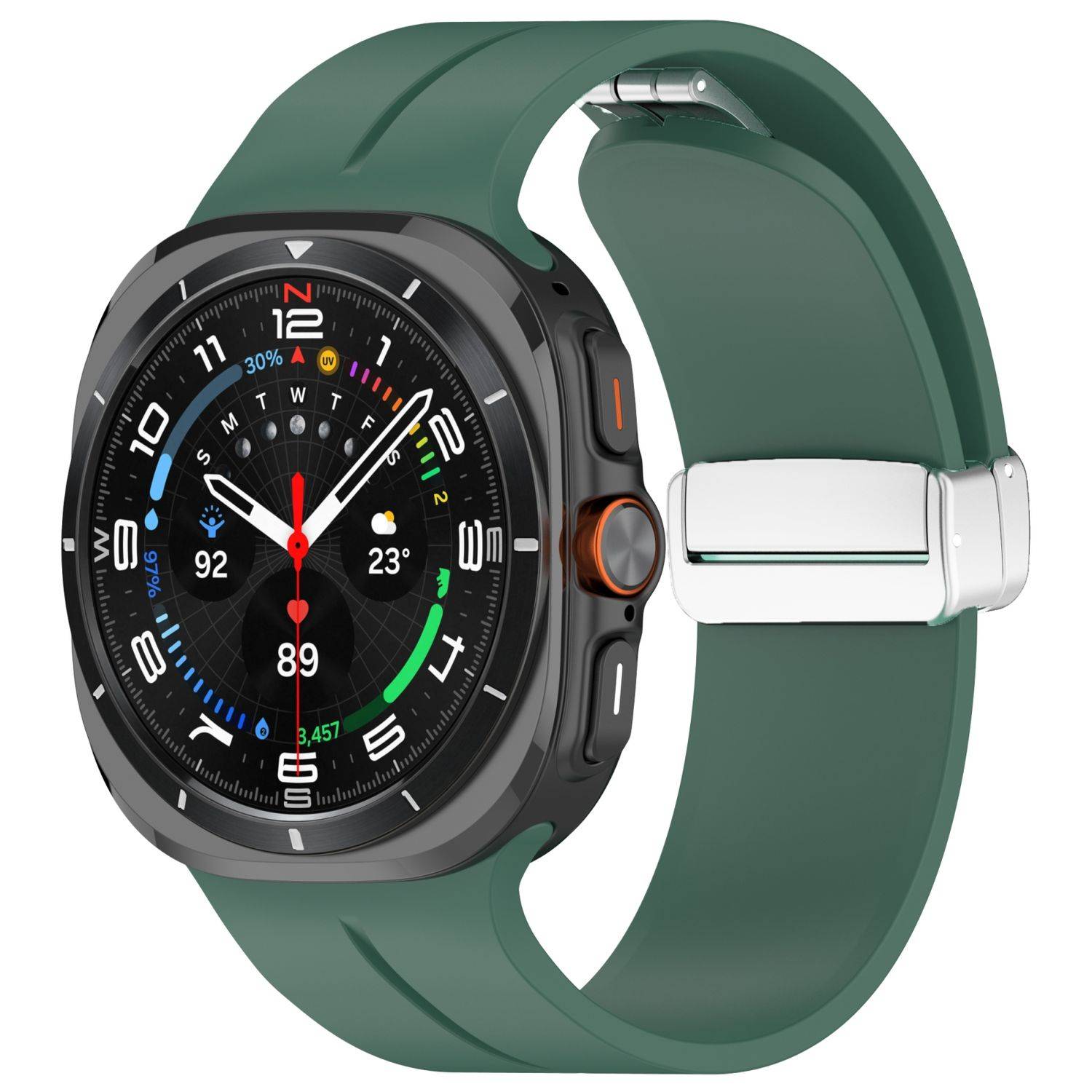 Für Samsung Galaxy Watch Ultra 47mm Silikon Magnetisches Armband Grün