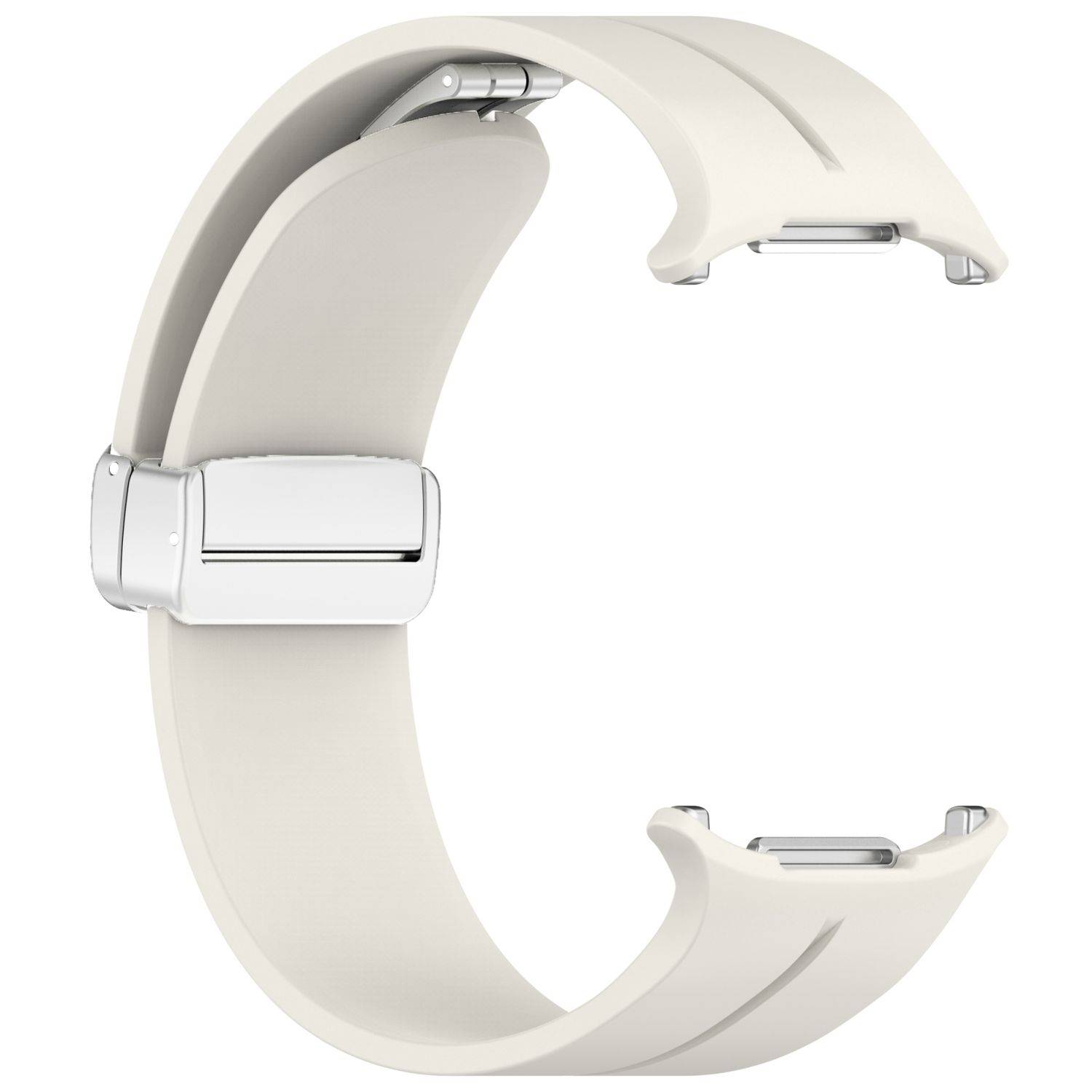 Für Samsung Galaxy Watch Ultra 47mm Silikon Magnetisches Armband Beige