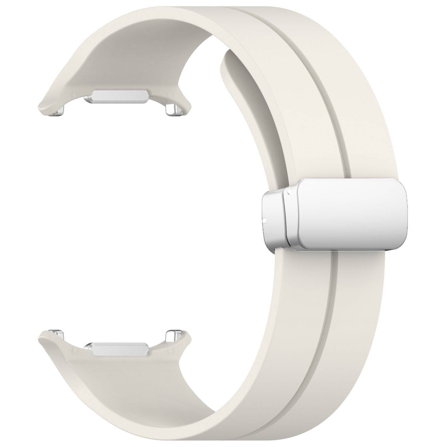 Für Samsung Galaxy Watch Ultra 47mm Silikon Magnetisches Armband Beige
