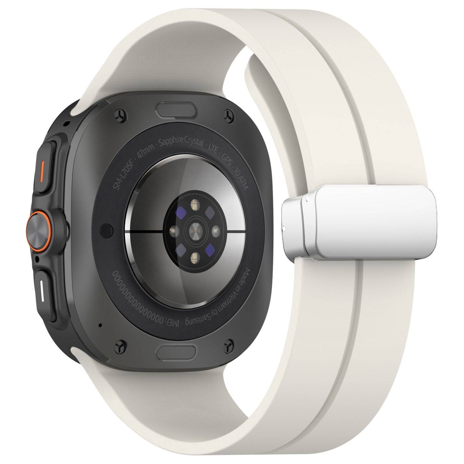 Für Samsung Galaxy Watch Ultra 47mm Silikon Magnetisches Armband Beige