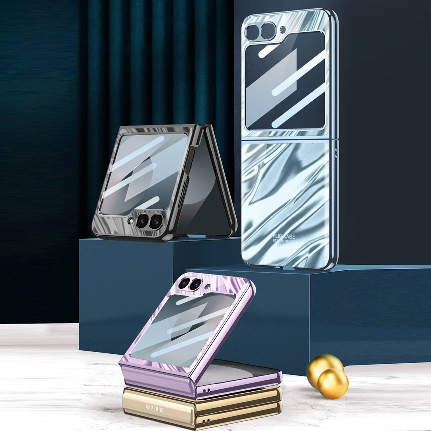 Für Samsung Galaxy Z Flip6 GKK integrierte Phantom Optik Hülle Schwarz