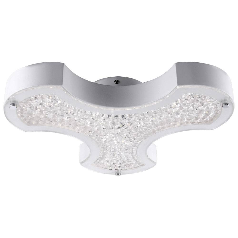 Deckenlampe Deckenleuchte Wohnzimmerleuchte Schlafzimmerlampe Esszimmerlampe Flurleuchte, Metall Glas Kristalle weiß, LED 12W 1020Lm 4000K