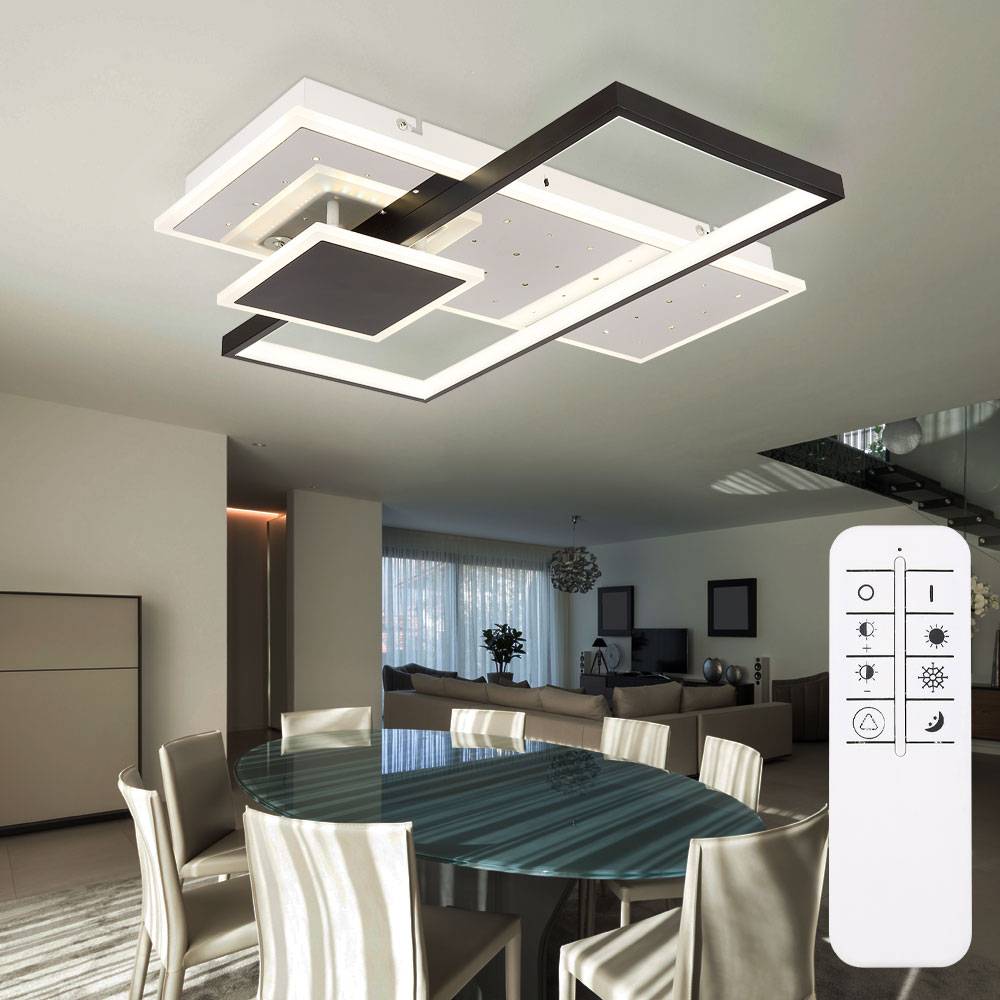 Deckenlampe Wohnzimmerleuchte Deckenleuchte Esszimmerlampe Schlafzimmerleuchte, Metall Aluminium weiß schwarz, dimmbar Fernbedienung CCT, LED 40W