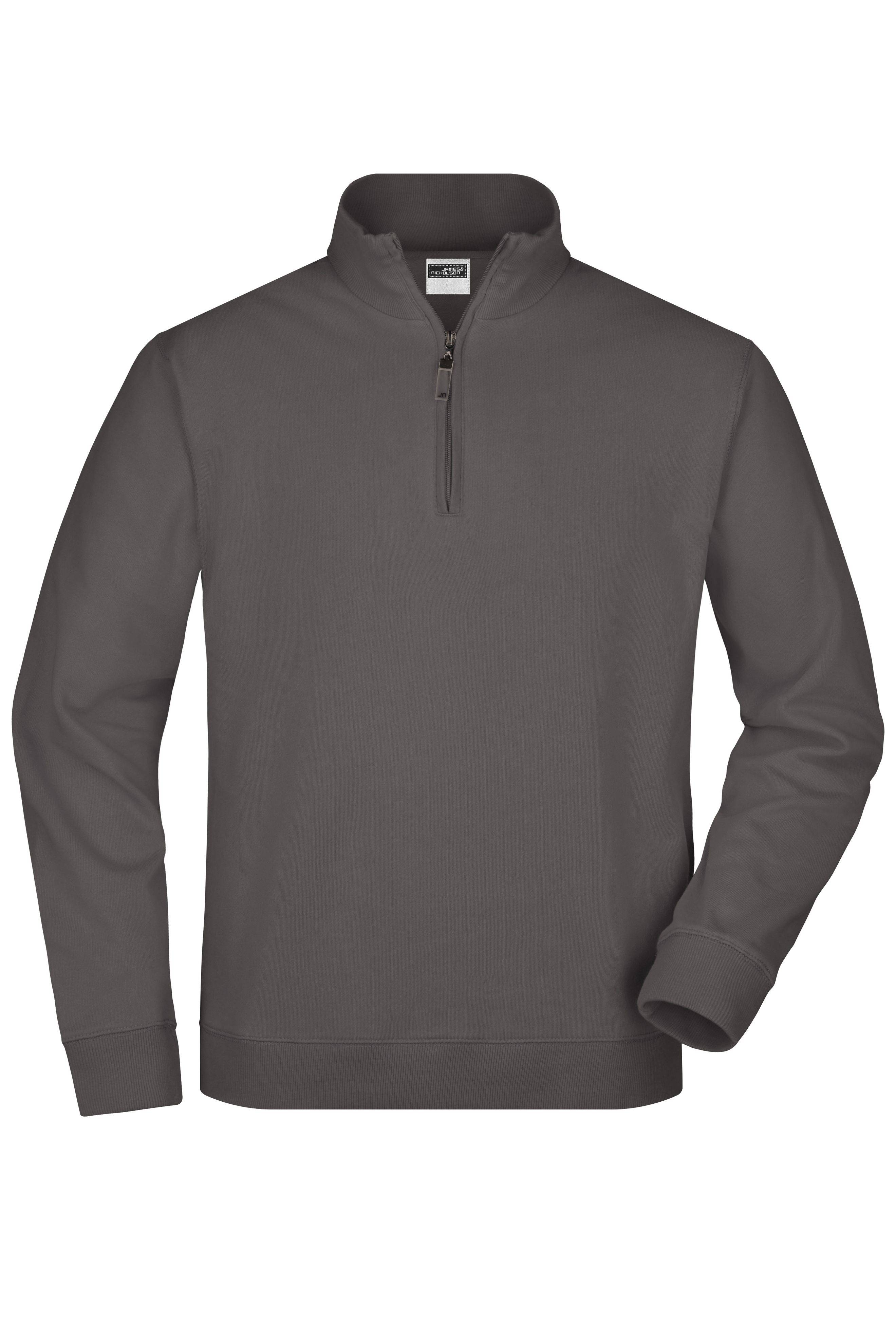 James & Nicholson® Zip-Sweatshirt JN352 Sweatshirt mit Stehkragen Größe:3XL Carbon