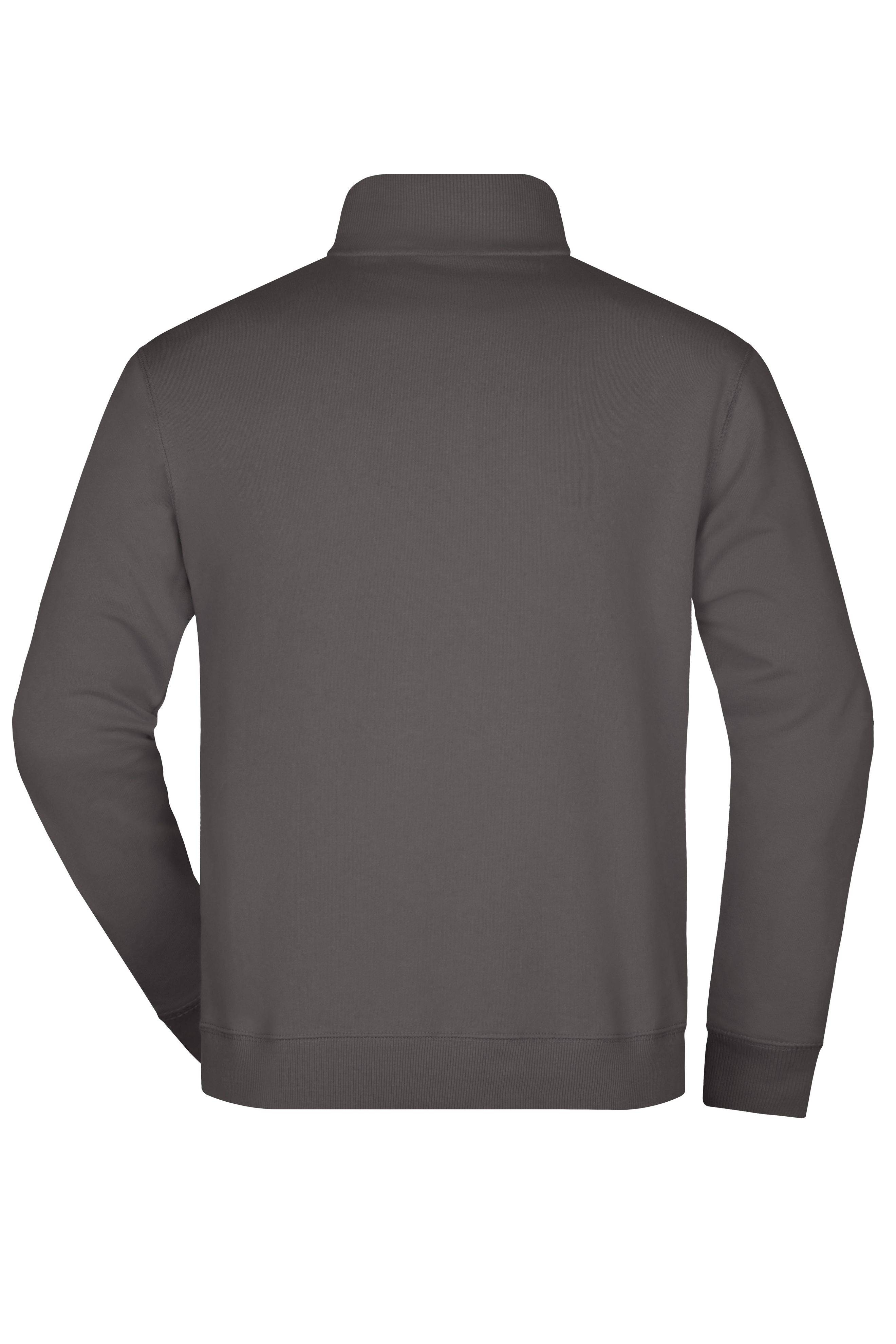 James & Nicholson® Zip-Sweatshirt JN352 Sweatshirt mit Stehkragen Größe:3XL Carbon