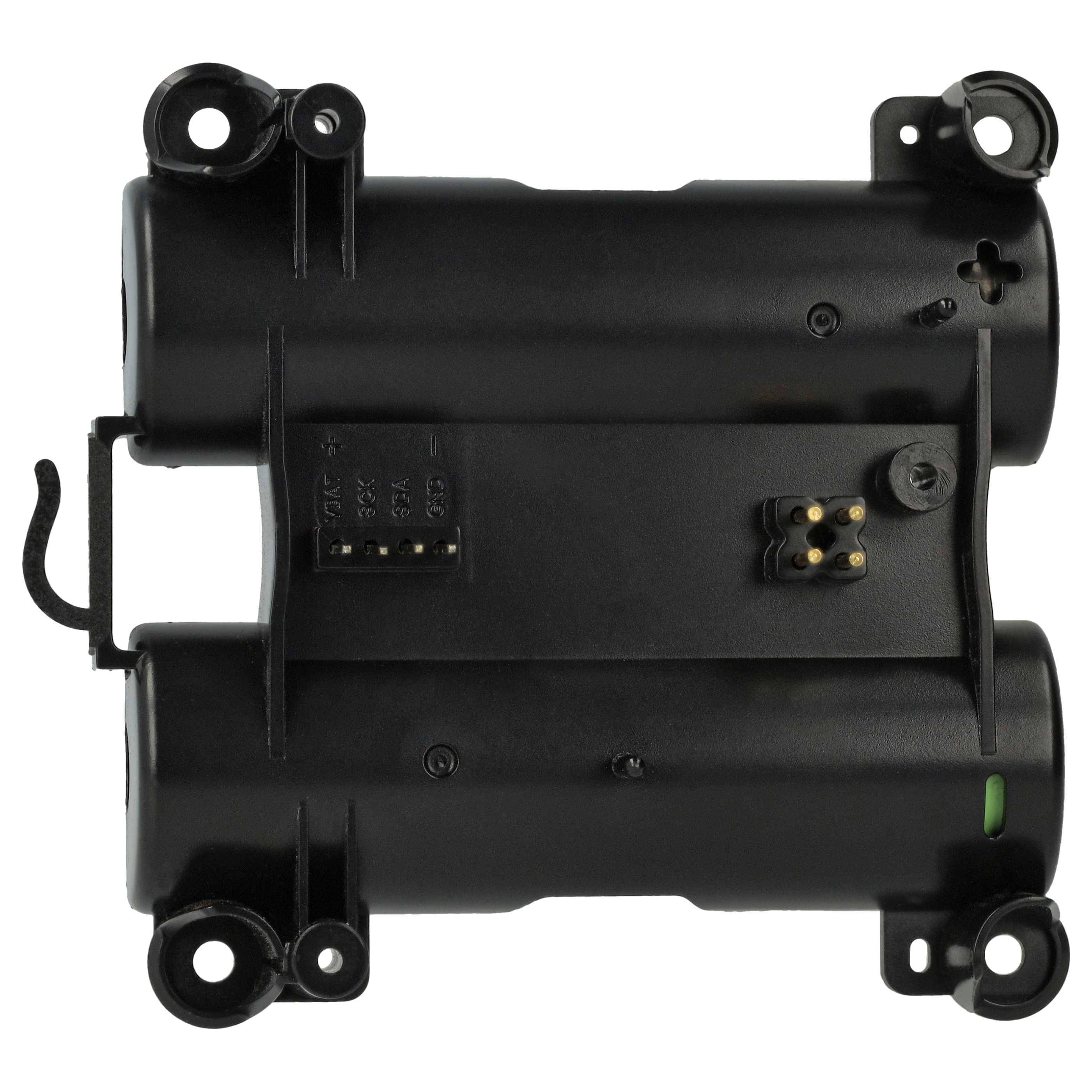 Batterieholder für zwei AA-Batterien mit Steckerkontakten, schwarzes Gehäuse, geeignet für Elektronikprojekte.