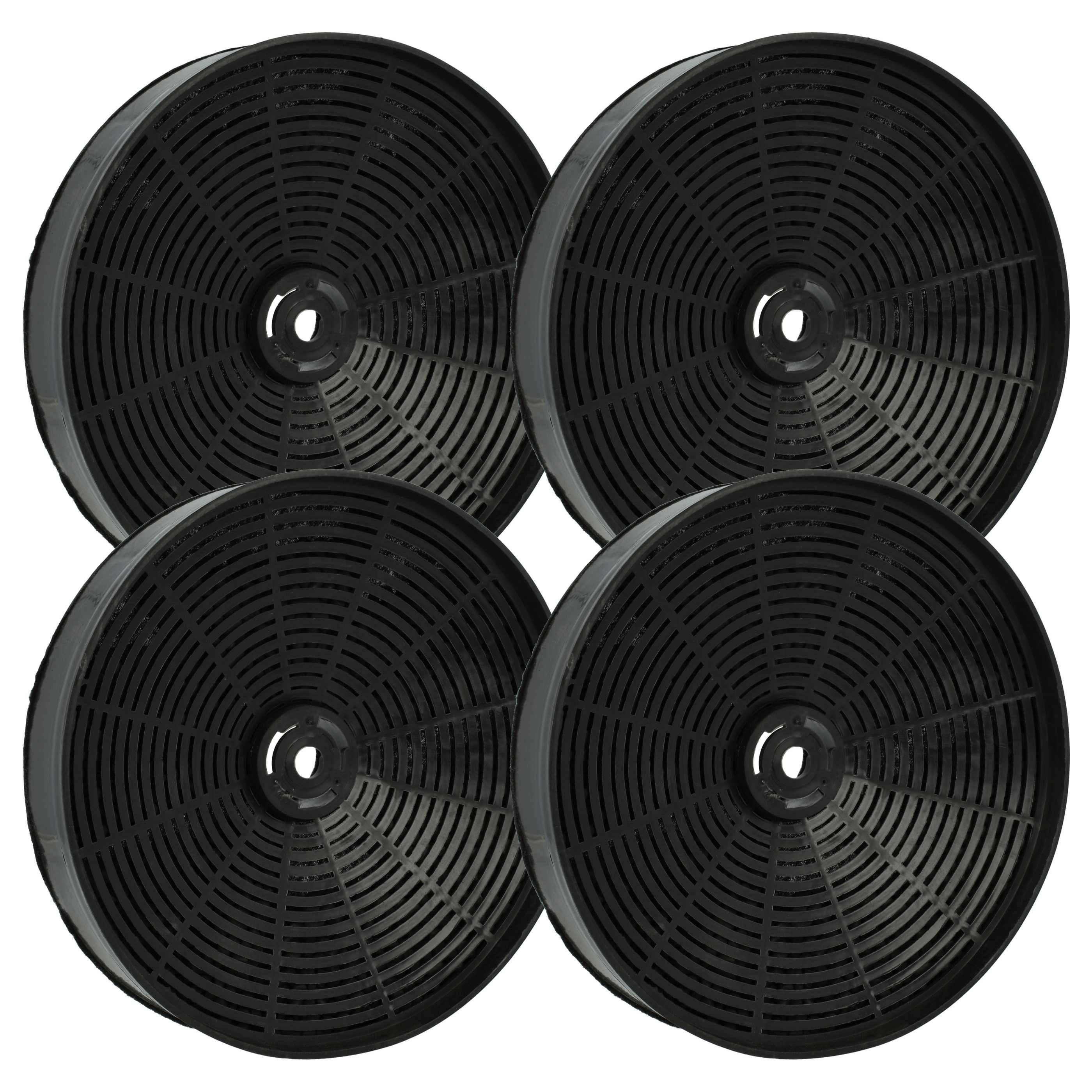 vhbw 4x Aktivkohlefilter kompatibel mit Zanussi ZT630T 94264020100, ZT630T 94290020100, ZTW630T 94264020200 Dunstabzugshaube - 17,3 cm