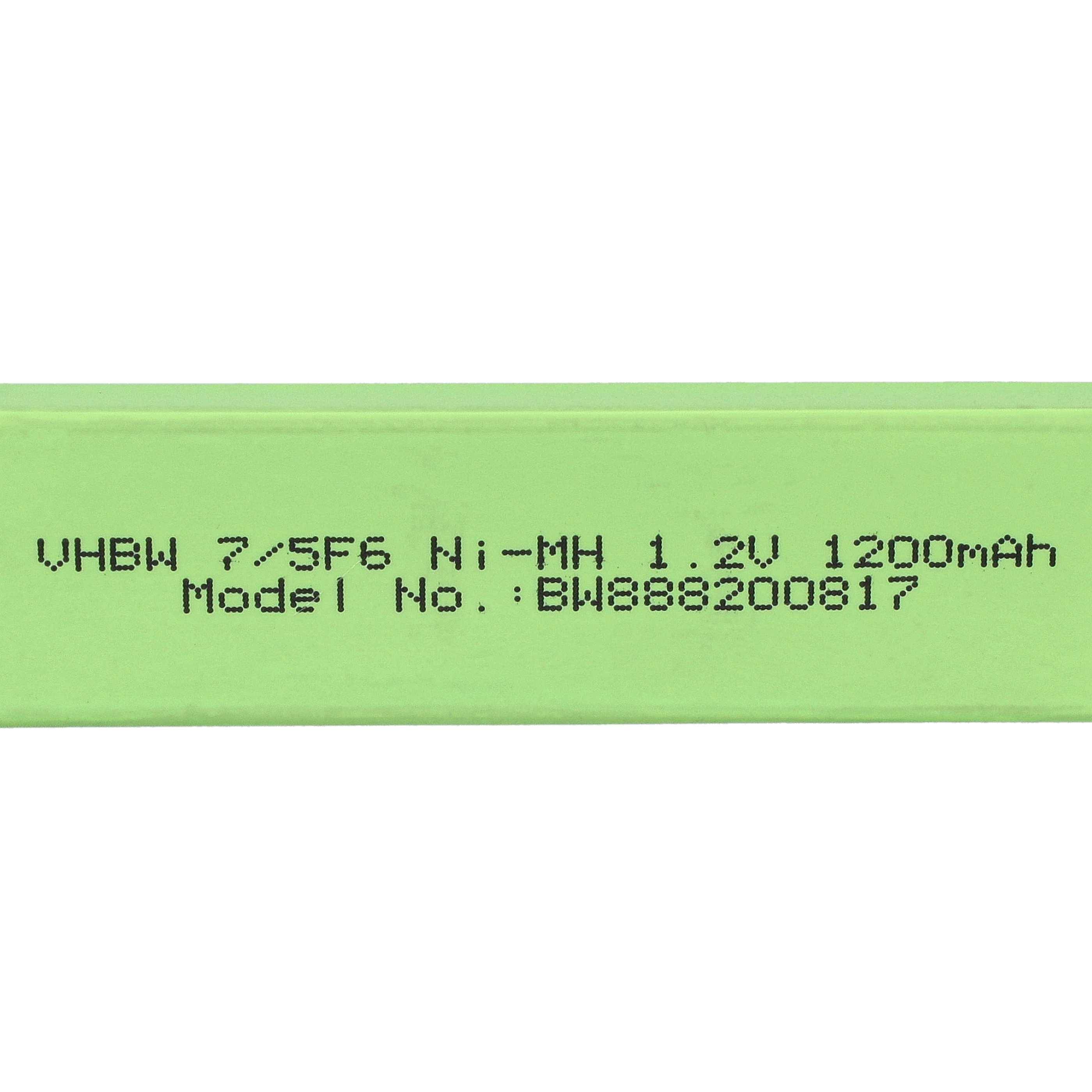 vhbw 5x Akkuzelle kompatibel mit Aiwa AM-F90, AM-HX100, AM-HX150, AM-HX200 CD Player (1100 mAh, 1,2 V, NiMH), Akku 7/5F6, Button Top