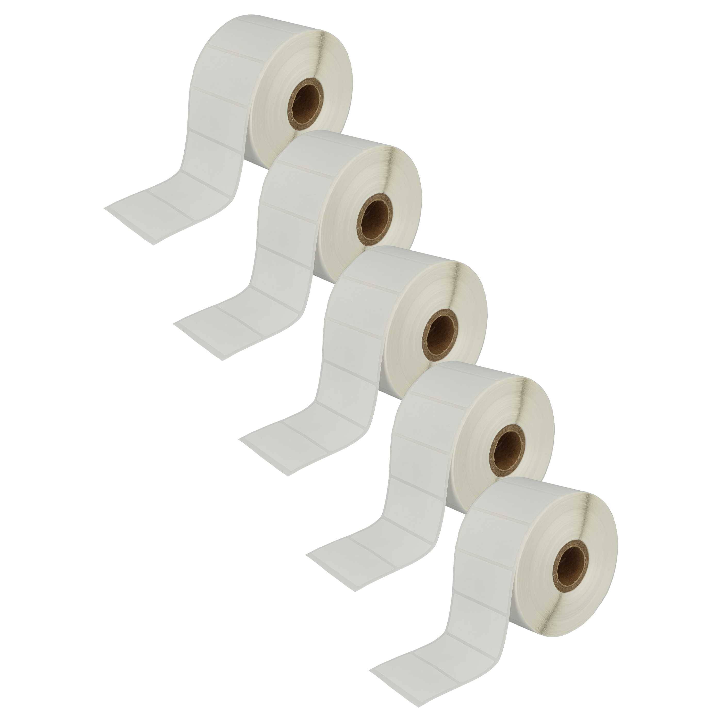 vhbw 5x Etiketten-Rolle 51mm x 26mm (1552 Etiketten) kompatibel mit Brother TD-2130, TD-4100N, TD-4100, TD-4000, TD-2130N Etiketten-Drucker