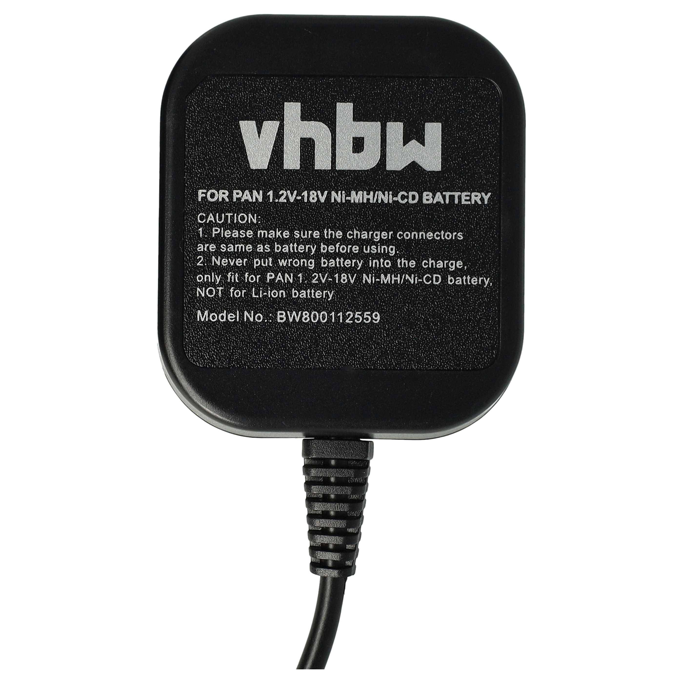 vhbw Ladegerät kompatibel mit Panasonic EY3796 FlashLight, EY6100, EY6100FQKW, EY6000 Werkzeug Ni-Cd, NiMH-Akkus, 1,2-18V