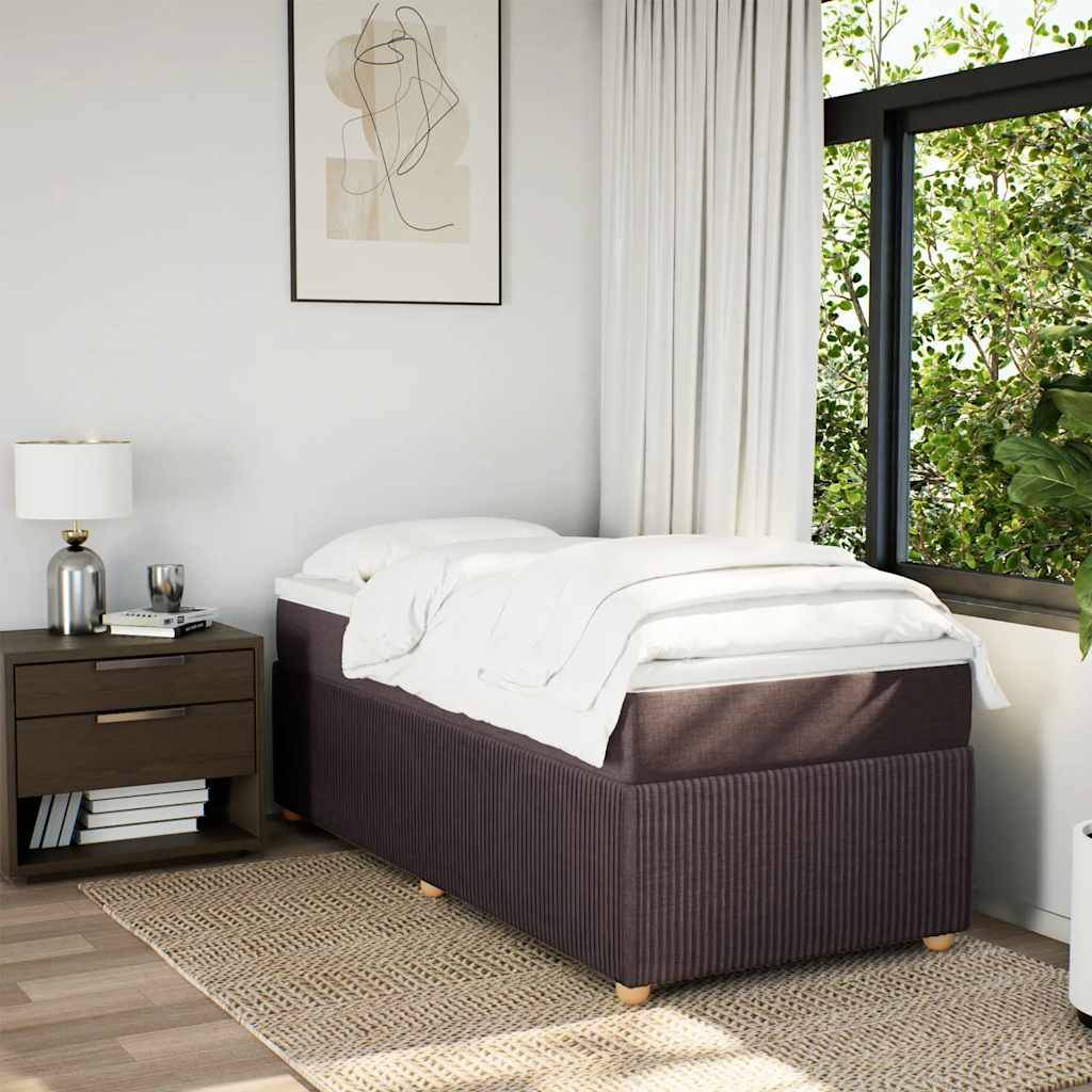 vidaXL Boxspringbett mit Matratze Dunkelbraun 80x200 cm Stoff