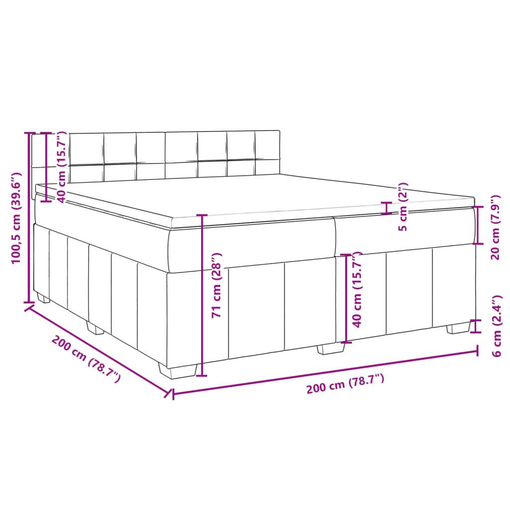 vidaXL Boxspringbett mit Matratze Dunkelgrau 200x200 cm Stoff