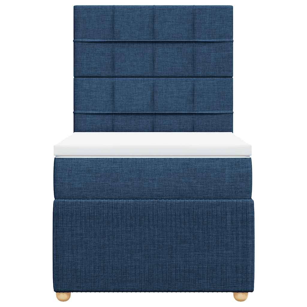 vidaXL Boxspringbett mit Matratze Blau 80x200 cm Stoff