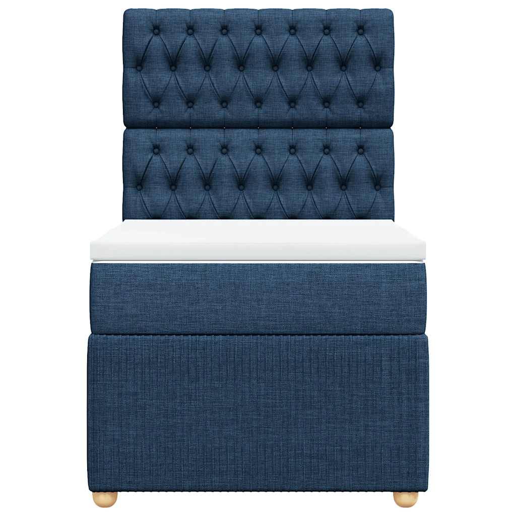 vidaXL Boxspringbett mit Matratze Blau 80x200 cm Stoff