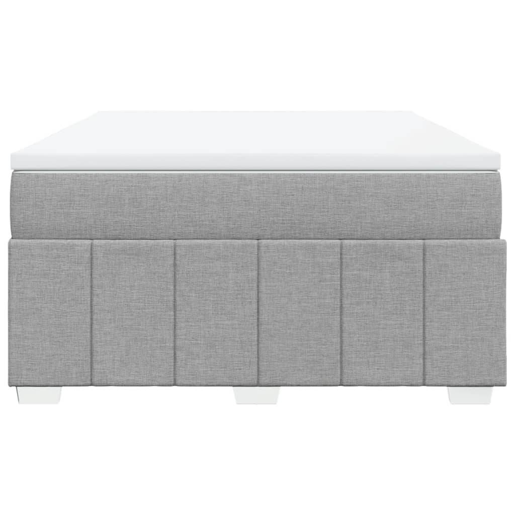 vidaXL Boxspringbett mit Matratze Hellgrau 140x190 cm Stoff