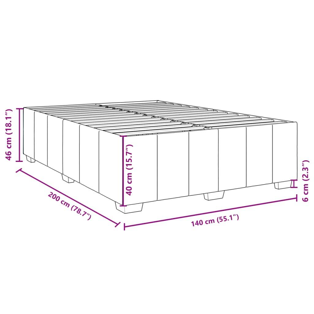 vidaXL Boxspringbett mit Matratze Dunkelbraun 140x200 cm Stoff