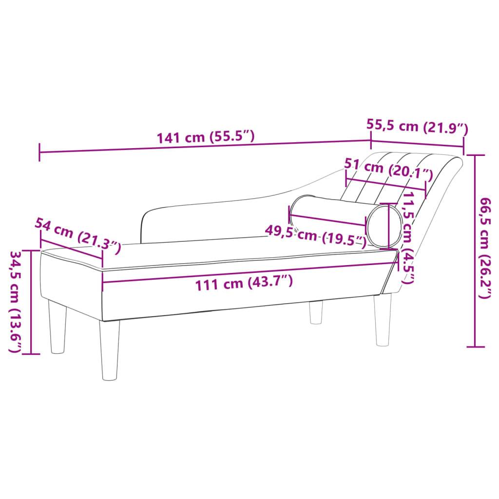 vidaXL Chaiselongue mit Kissen Gelb Samt
