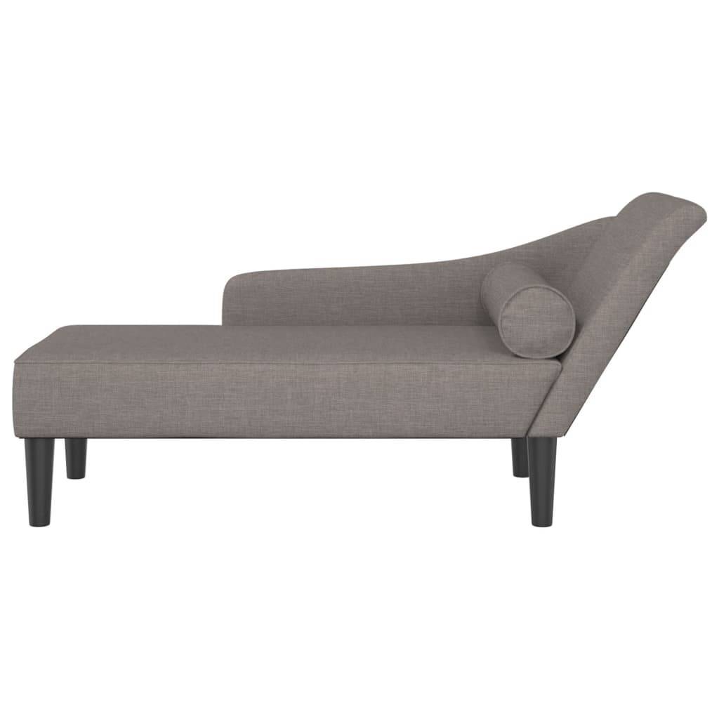 vidaXL Chaiselongue mit Kissen Taupe Stoff
