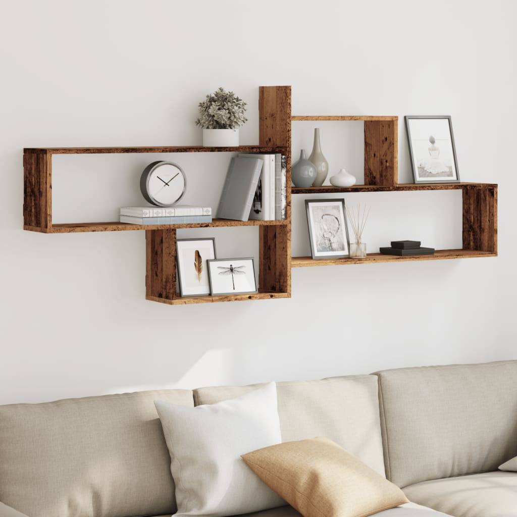 vidaXL Wandregal Altholz-Optik 167,5x18x68 cm Holzwerkstoff