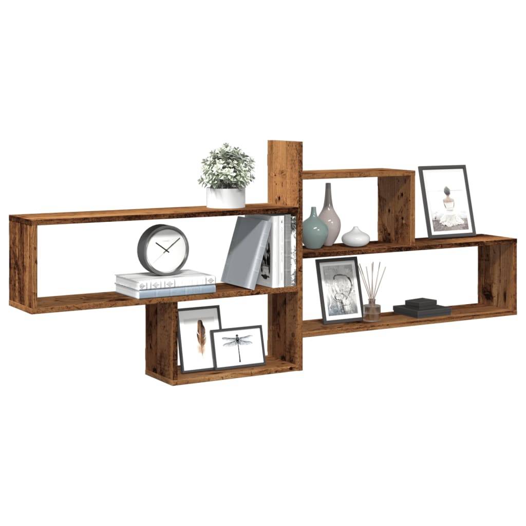 vidaXL Wandregal Altholz-Optik 167,5x18x68 cm Holzwerkstoff