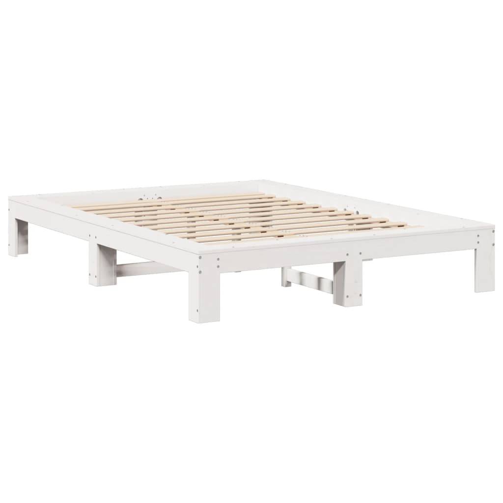 vidaXL Massivholzbett ohne Matratze Weiß 150x200 cm Kiefernholz
