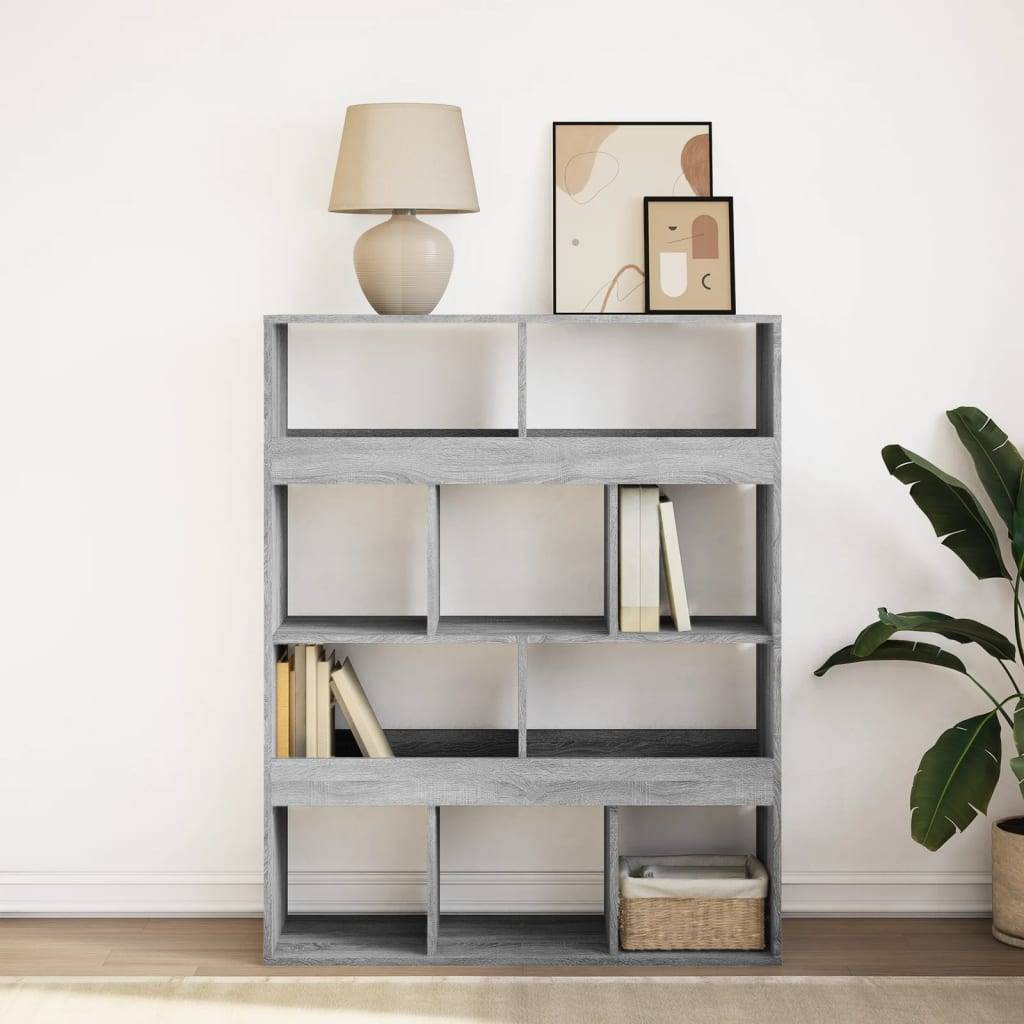 vidaXL Bücherregal Grau Sonoma 100x33x125,5 cm Holzwerkstoff