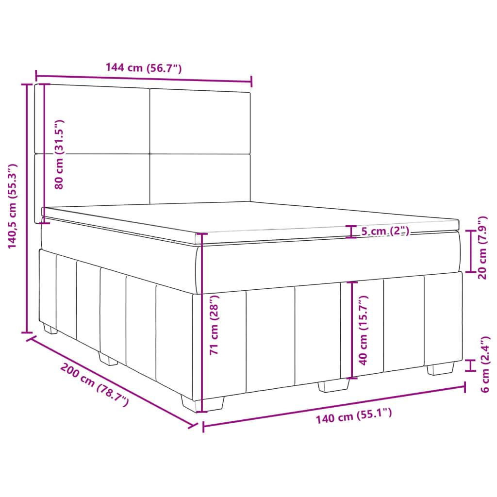 vidaXL Boxspringbett mit Matratze Blau 140x200 cm Stoff