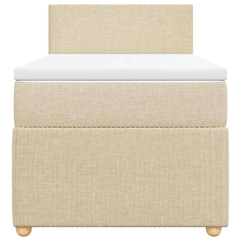vidaXL Boxspringbett mit Matratze Creme 90x190 cm Stoff