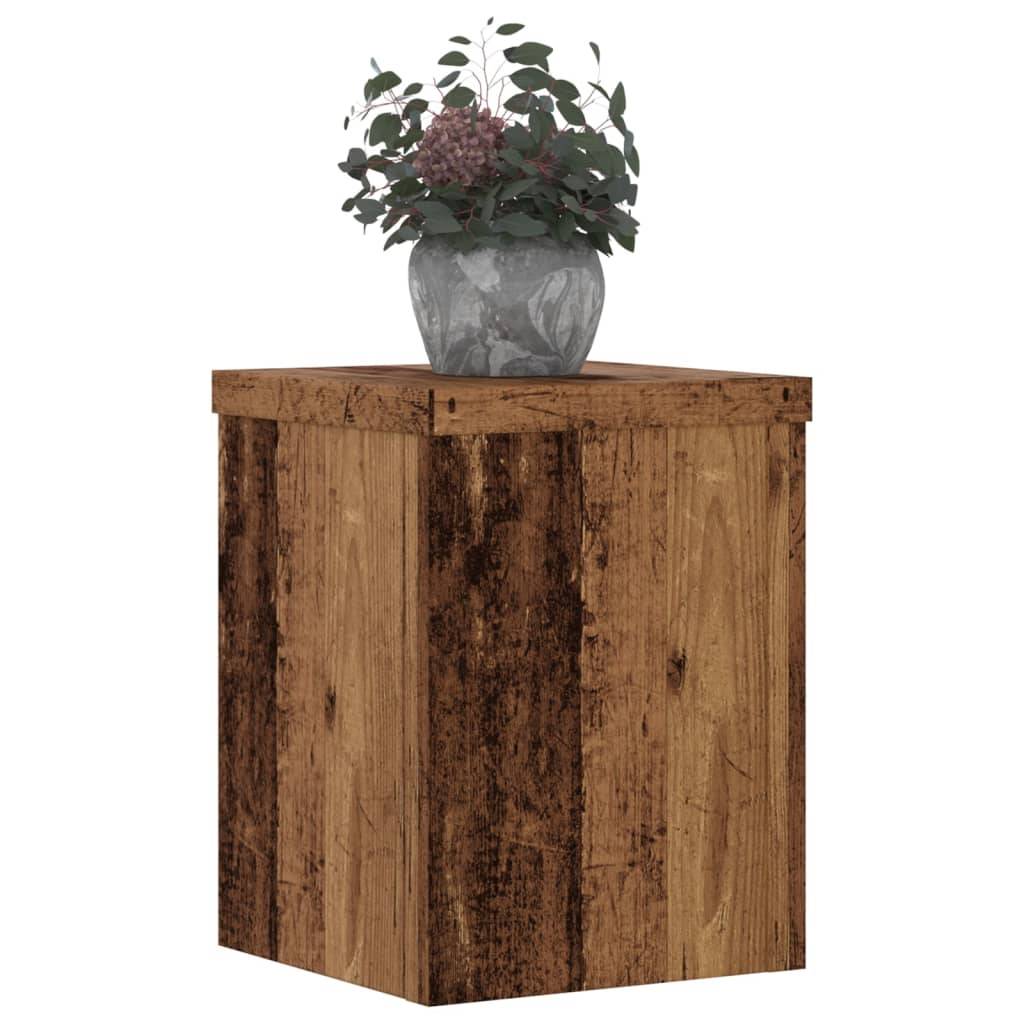 vidaXL Pflanzenständer 2 Stk. Altholz-Optik 15x15x20 cm Holzwerkstoff