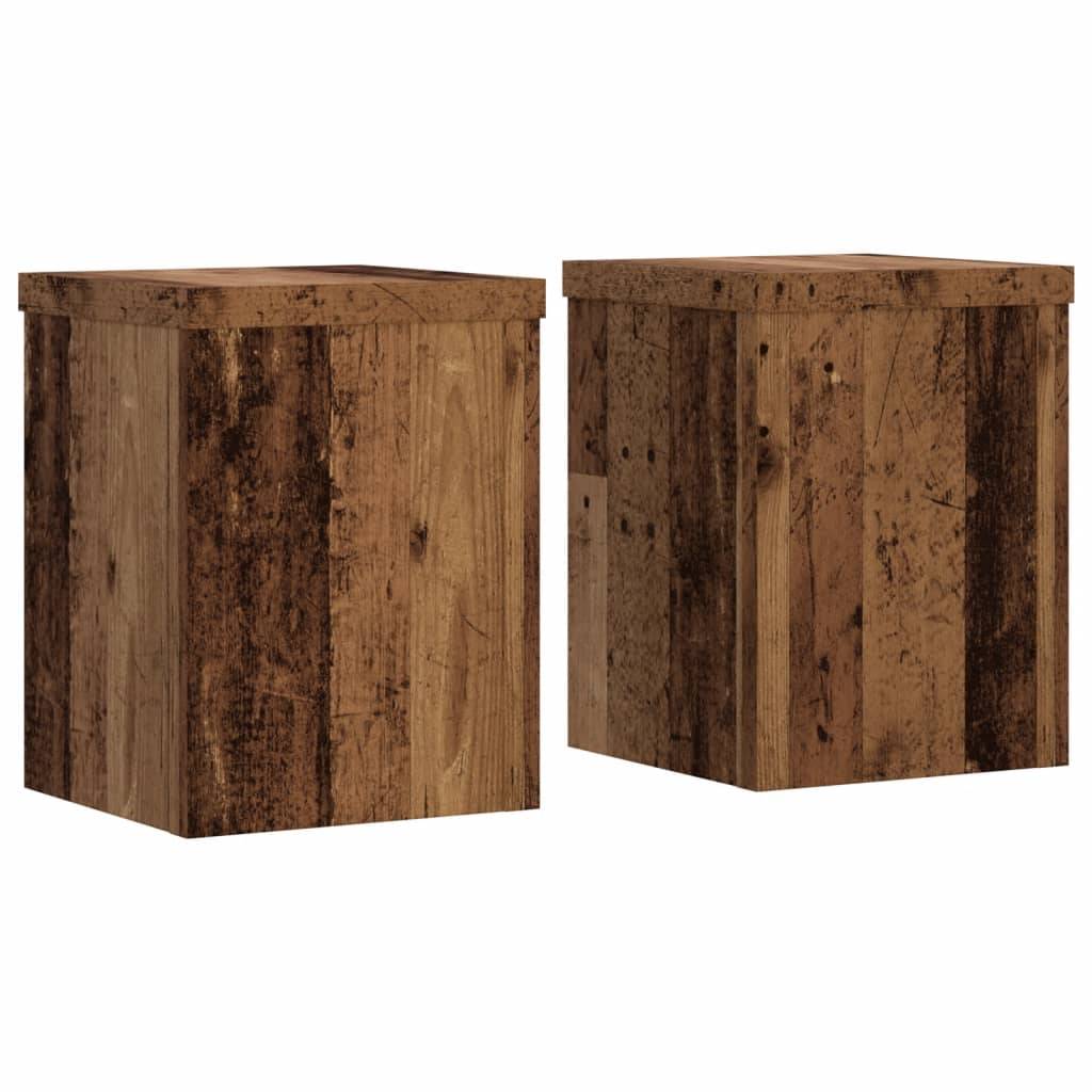 vidaXL Pflanzenständer 2 Stk. Altholz-Optik 15x15x20 cm Holzwerkstoff